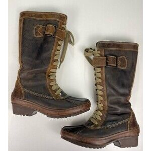 Sorel Sorelia Airhart women’s tall brown waterproof leather size 5 boots.